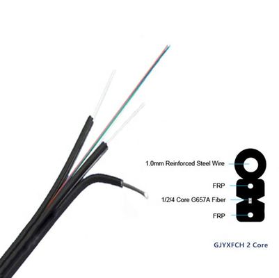 Zewnętrzny 2-rdzeniowy kabel światłowodowy FTTH z elementem wzmacniającym FRP