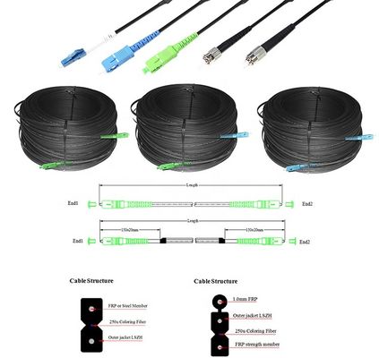 Jumper Outdoor FTTH Drop Cable, Patchcord światłowodowy G657A