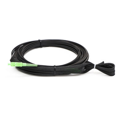 Zespół kabla z czarnego włókna, kabel krosowy SC APC 1 rdzeń, jeden koniec z ciągnącym okiem
