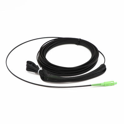 Zespół kabla z czarnego włókna, kabel krosowy SC APC 1 rdzeń, jeden koniec z ciągnącym okiem