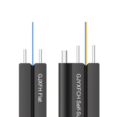 GJXH GJXCH 1,2,4,6,8,12 Rdzenie FTTH płaski kabel światłowodowy wewnętrzny / zewnętrzny Kabel upuszczający