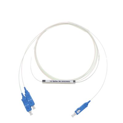 G657A1 Rozdzielacz światłowodowy FTTH 1x2, rozdzielacz Mini PLC SC APC 0,9 ​​mm