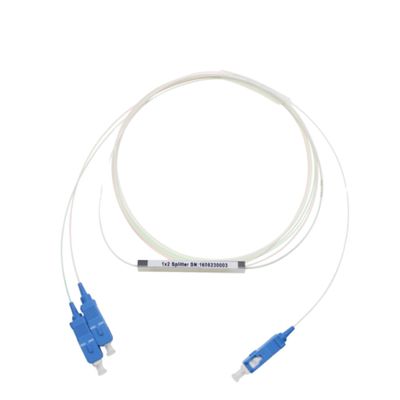 FTTH Fiber Optic PLC Splitter 1x2 Micro Steel Tube Type ze złączem SC