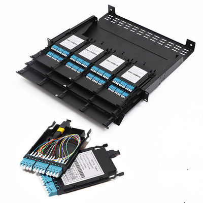 Patch panel światłowodowy o wysokiej gęstości 19 cali 1U MPO MTP-LC 24F 10G 40G
