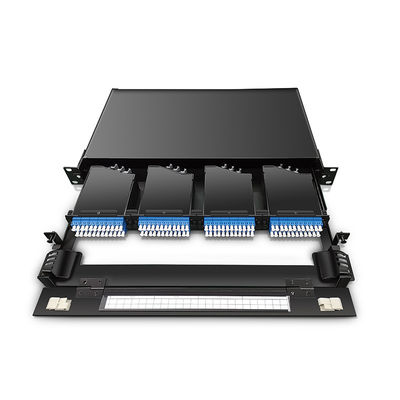 Patch panel światłowodowy o wysokiej gęstości 19 cali 1U MPO MTP-LC 24F 10G 40G