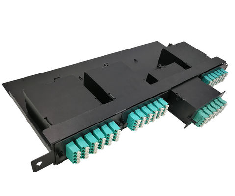 144 rdzenie 19 &quot;1U MTP Fibre MPO Panel krosowy z 4-częściowymi kasetami OM3 MTP-LC