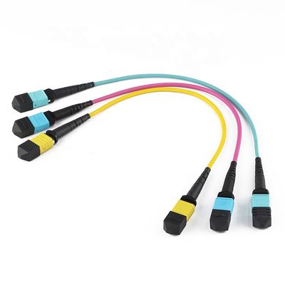 12-rdzeniowy 24-rdzeniowy kabel światłowodowy, kabel krosowy Mtp Mpo Om3 Om4 dla Qsfp