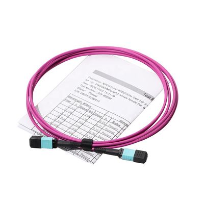 12-rdzeniowy 24-rdzeniowy kabel światłowodowy, kabel krosowy Mtp Mpo Om3 Om4 dla Qsfp