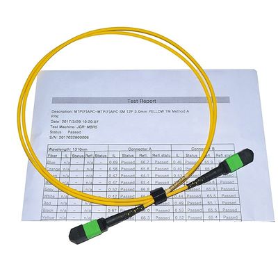 12-rdzeniowy 24-rdzeniowy kabel światłowodowy, kabel krosowy Mtp Mpo Om3 Om4 dla Qsfp