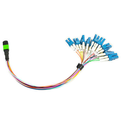 Dostosowany 12-rdzeniowy kabel światłowodowy MPO 0,9 mm Jednomodowy 1M Fanout