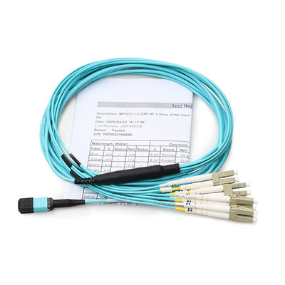 Dostosowany wentylator MPO LC Breakout Cable 8 Core do centrum danych