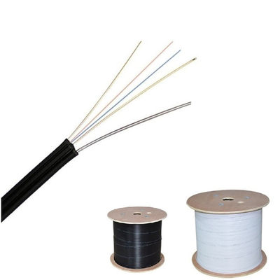 FTTH 12-rdzeniowy kabel światłowodowy GJYXCH z drutem stalowym w kolorze czarnym