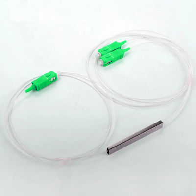 FTTH Fiber Optic PLC Splitter 1x2 Micro Steel Tube Type ze złączem SC