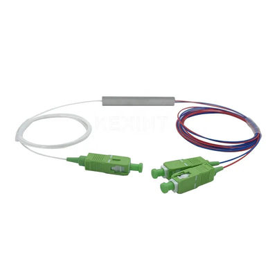 FTTH Fiber Optic PLC Splitter 1x2 Micro Steel Tube Type ze złączem SC