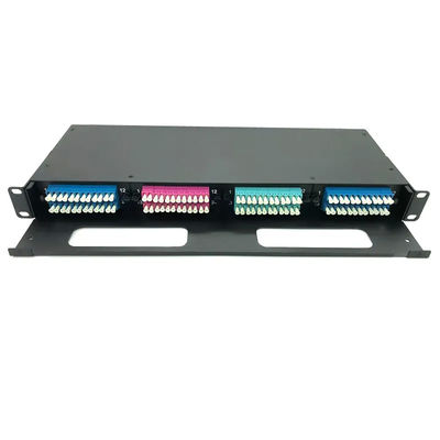 Czarny panel krosowy MPO, kaseta MPO na LC z 12 rdzeniami 24 rdzenie