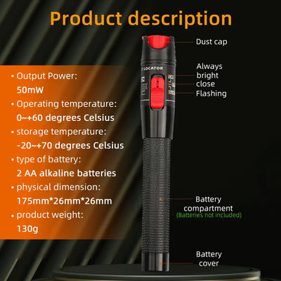 Dostosowane akcesoria do kabli światłowodowych 650nm, lokalizator uszkodzeń wizualnych typu Pen 30mw