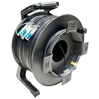 Czarne rolety kablowe zewnętrzne 300M 250M 200M 150M 100m LC do LC Fiber Patch Cord Extension Cable Reel